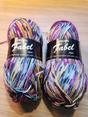DROPS Fabel Print Multicolor Sock Yarn - Pack of 2